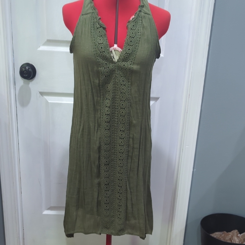Green Sundress with Lace Detail